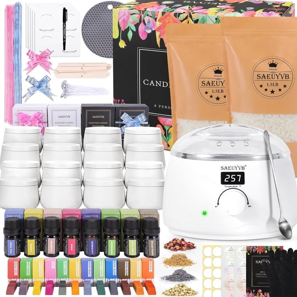 Kit Velas SAEUYVB Olla LED 16 Envases 8 Aromas 12 Colorantes