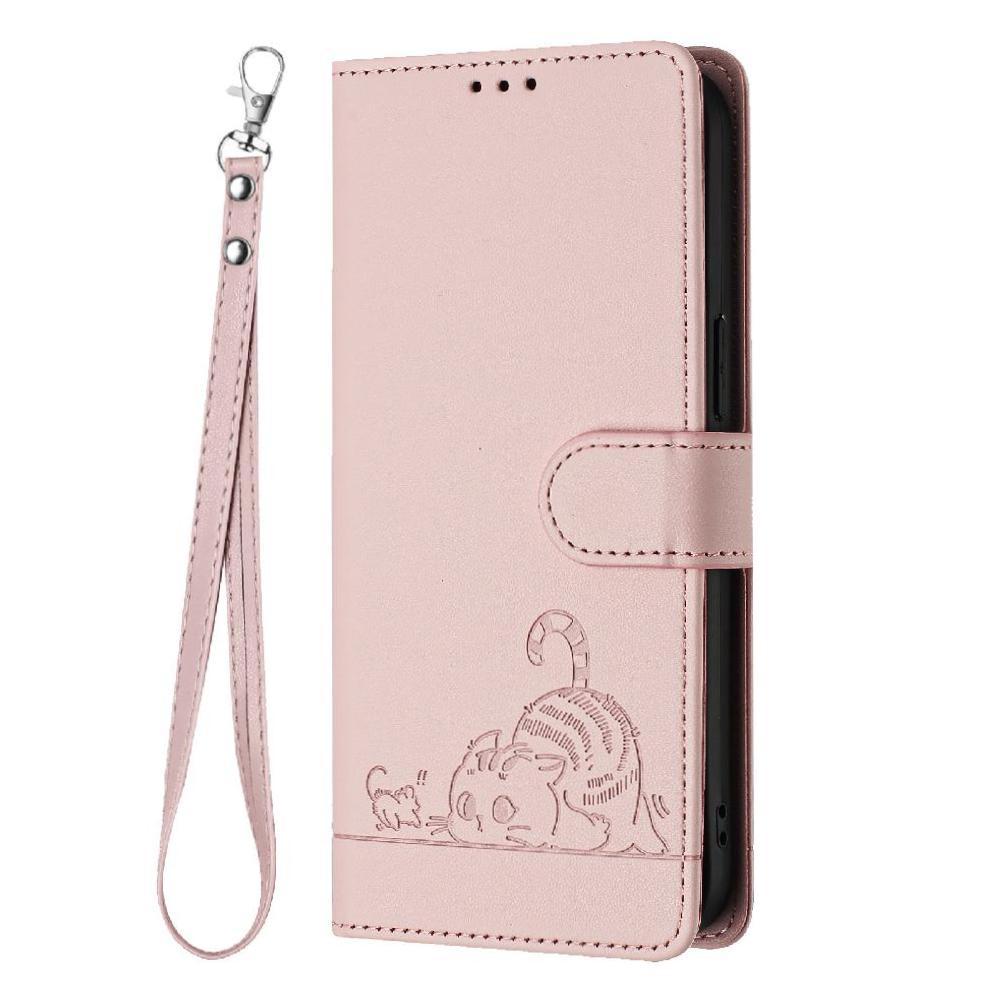 Funda Tipo Cartera Foxdock Para Itel A60 /A60S Con Soporte, Ranuras, Rfid, Diseño De Gato