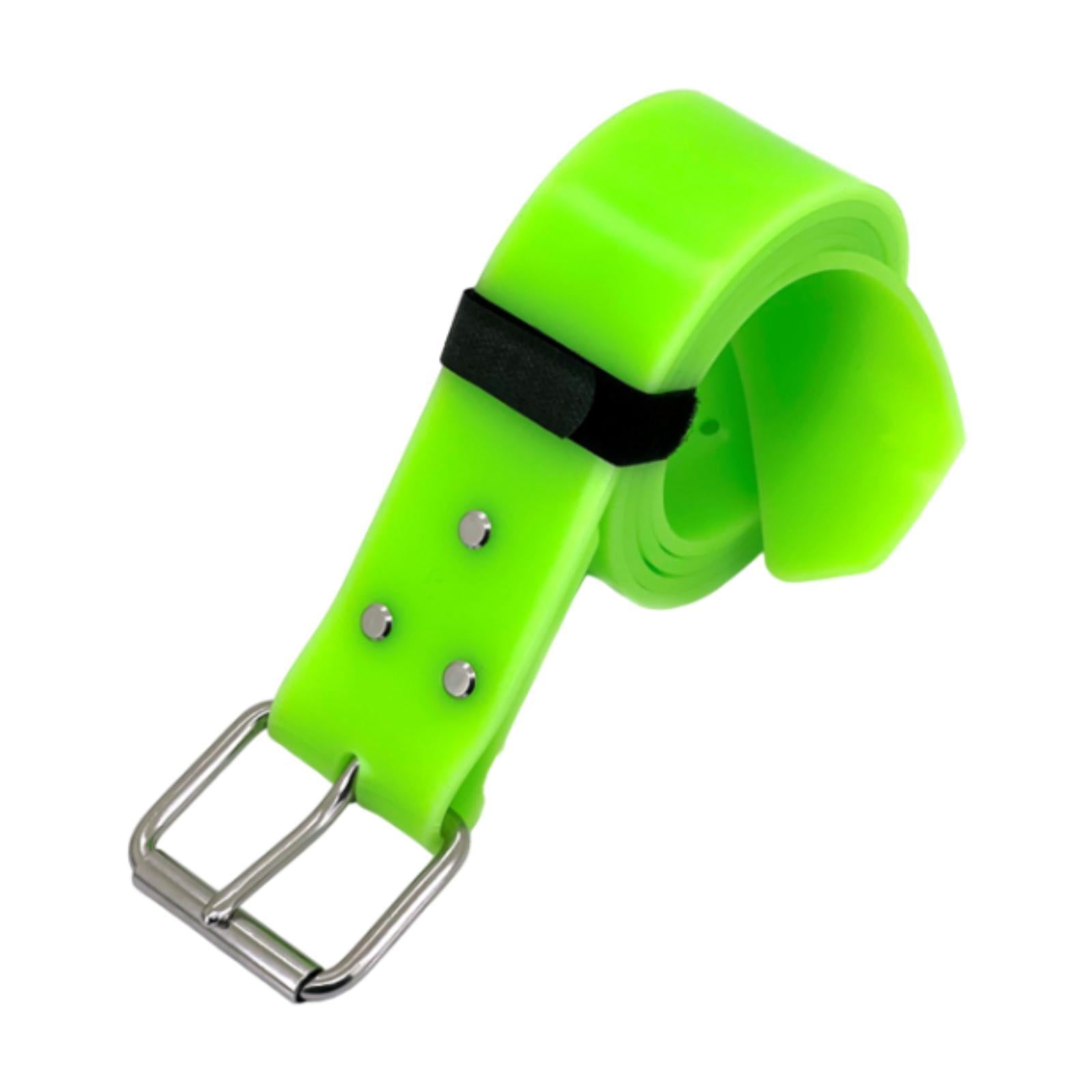 Magideal - Cinturón De Peso Para Buceo Con Hebilla De Pasador Cinturón De Silicona De 55 Pulgadas De Largo Cinturón De Peso Para Buceo Cinturón De Cintura Para B Verde Luminoso