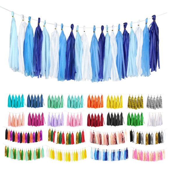 Guirnalda ODDODDY 30 cm 20 piezas Papel de seda azul