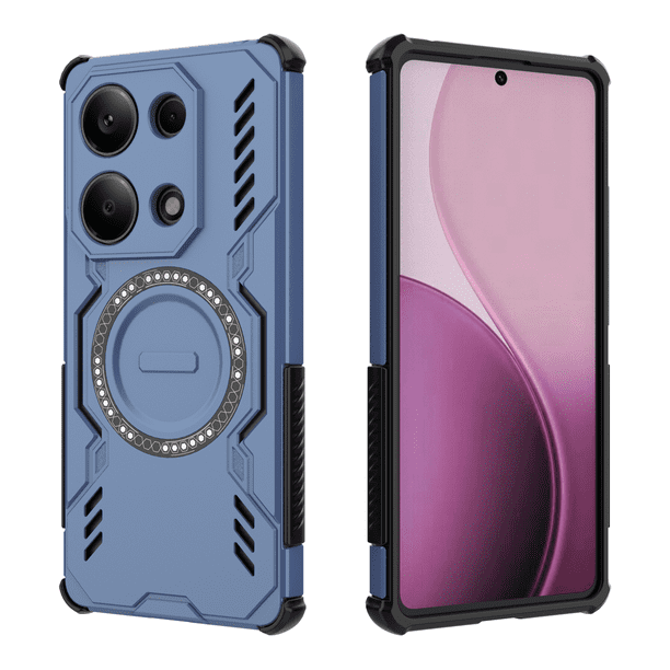 Funda FOXDOCK para Xiaomi Poco M6 Pro 4G , magnética, resistente a golpes, con soporte, unisex, carga inalámbrica