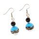 thumbnail image 2 of Fancy Glass Ball Metal Flower Cap Fish Gancho Colgante Pendiente Joyería Azul, 2 of 3