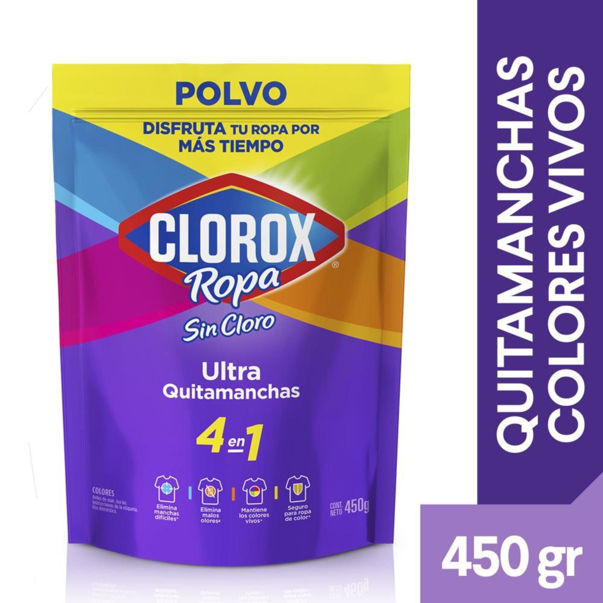 Quitamanchas Polvo Ultra Ropa Color Sin Cloro Doypack 450 g Clorox