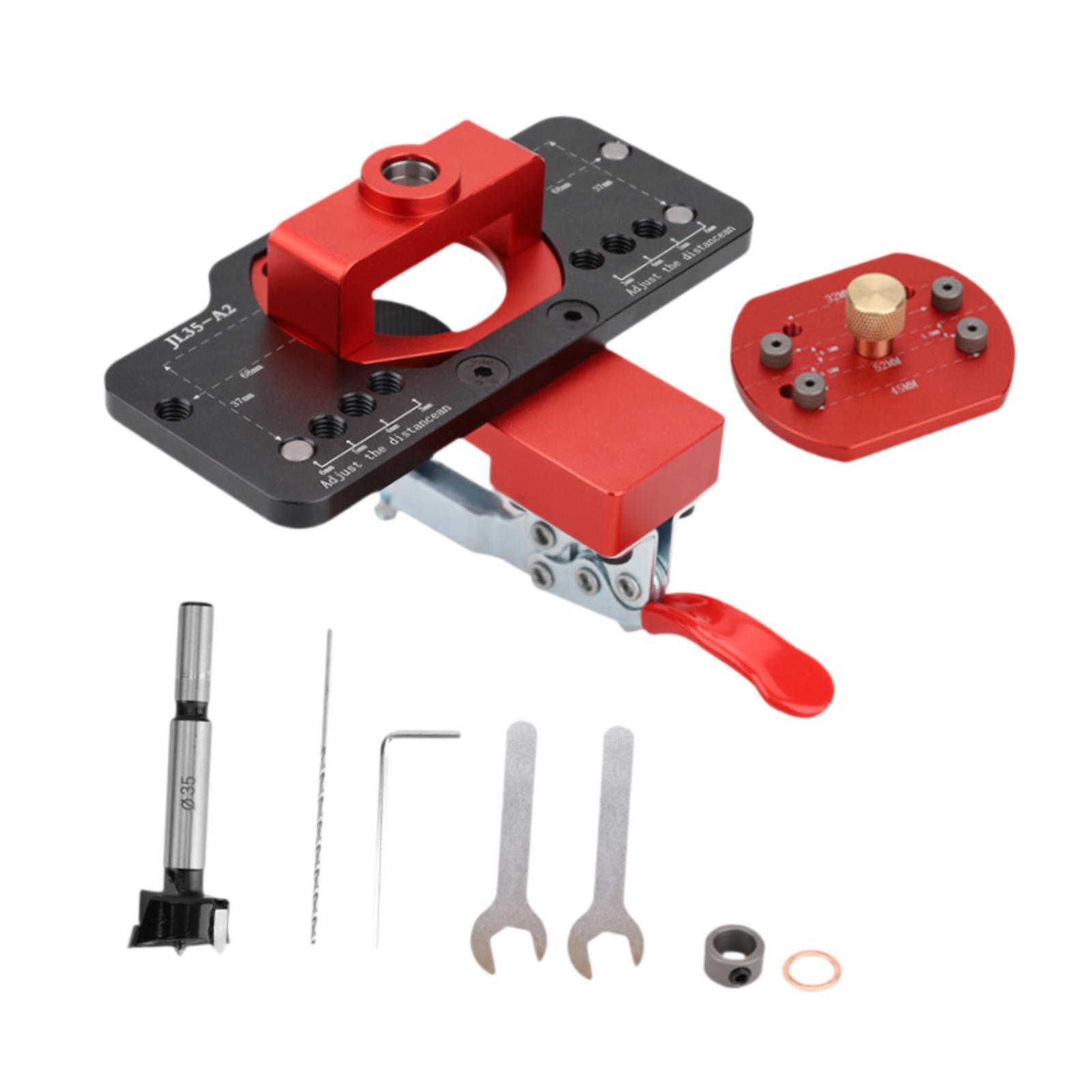 Magideal - Plantilla Para Montaje De Bisagras De Puerta De 35 Mm, Herramienta Auxiliar, Plantilla Para Perforar Orificios De Bisagra Para Instalación De Puertas