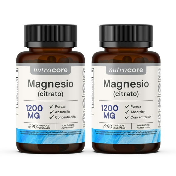 Citrato De Magnesio Natural 180 Cápsulas 1200mg (Pack 2x90)