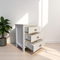 Arca Muebles - Par De Veladores De Madera 3 Cajones 55X40X70 Color Blanco