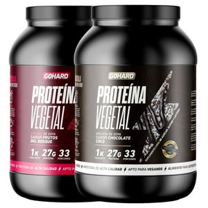 Gohard - Pack Proteinas Vegetales 2Kg Total 66Sv Chocolate Coco-Frutos Del Bosque