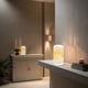 thumbnail image 5 of Farol para velas Decozen con cristal y celosía blanca, juego de 4, 5 of 9