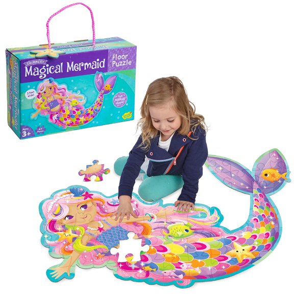 Puzzle De Suelo Peaceable Kingdom Shimmery Magical Mermaid
