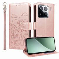 Funda Billetera Foxdock Compatible Con Xiaomi 15 Pro, Diseño Perrito Tierno, Ranuras Para Tarjetas Y Soporte Plegable
