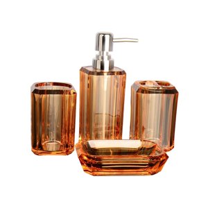 Bothyi - Juego De Accesorios De Baño De 4 Uds., Botella De Loción, Soporte Para Cepillo De Dientes Para Decoración Del Hogar, Marrón Claro