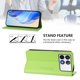 thumbnail image 3 of Funda Billetera con Soporte para Xiaomi Poco F6 Pro Bloqueo RFID Plegable Verde claro, 3 of 6