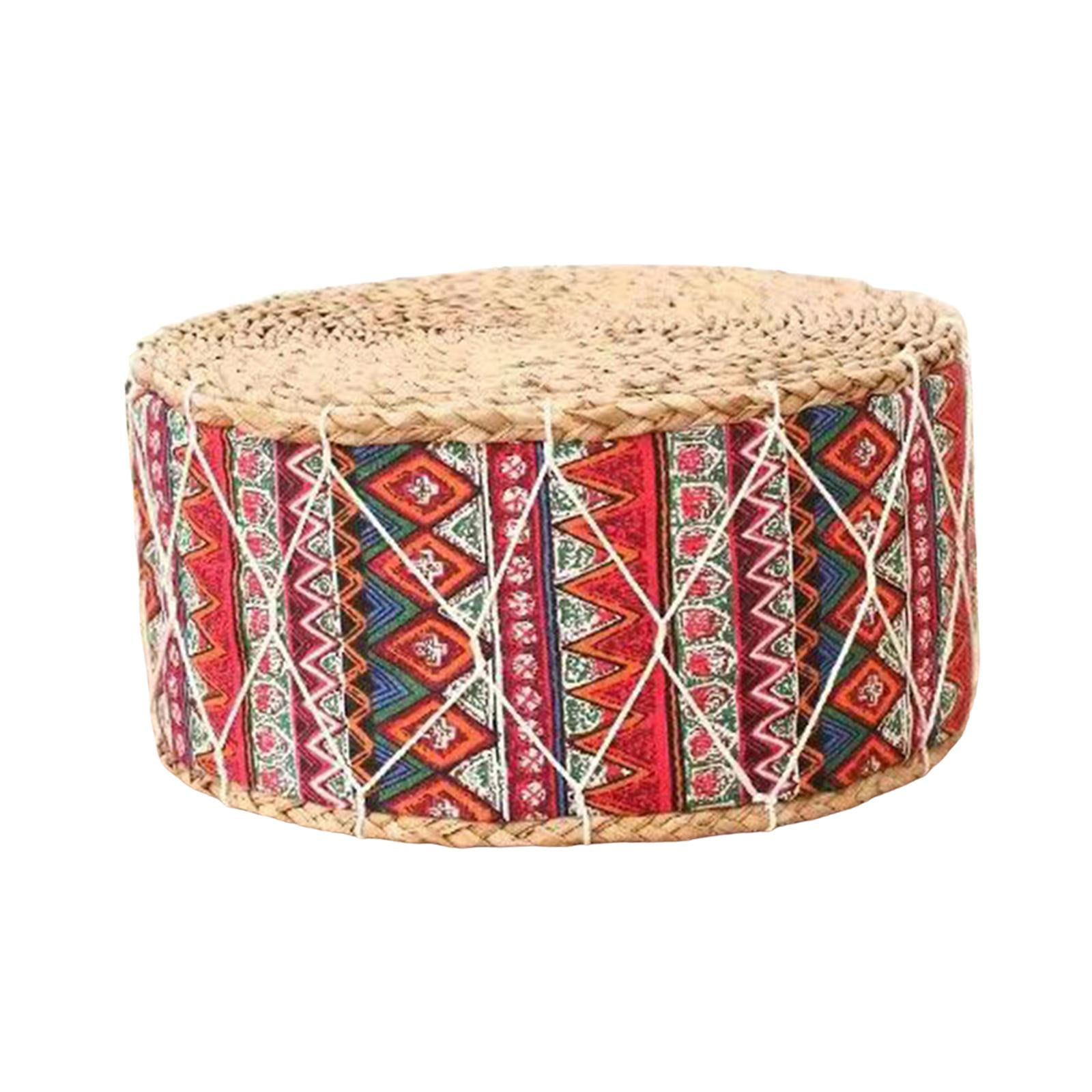 Ioensy - Cojín De Meditación Tapete De Tatami Tejido Portátil Para Oración Al Aire Libre Interior Rojo