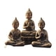thumbnail image 1 of Set 3 figuras buda meditativo resina dorado, 1 of 2