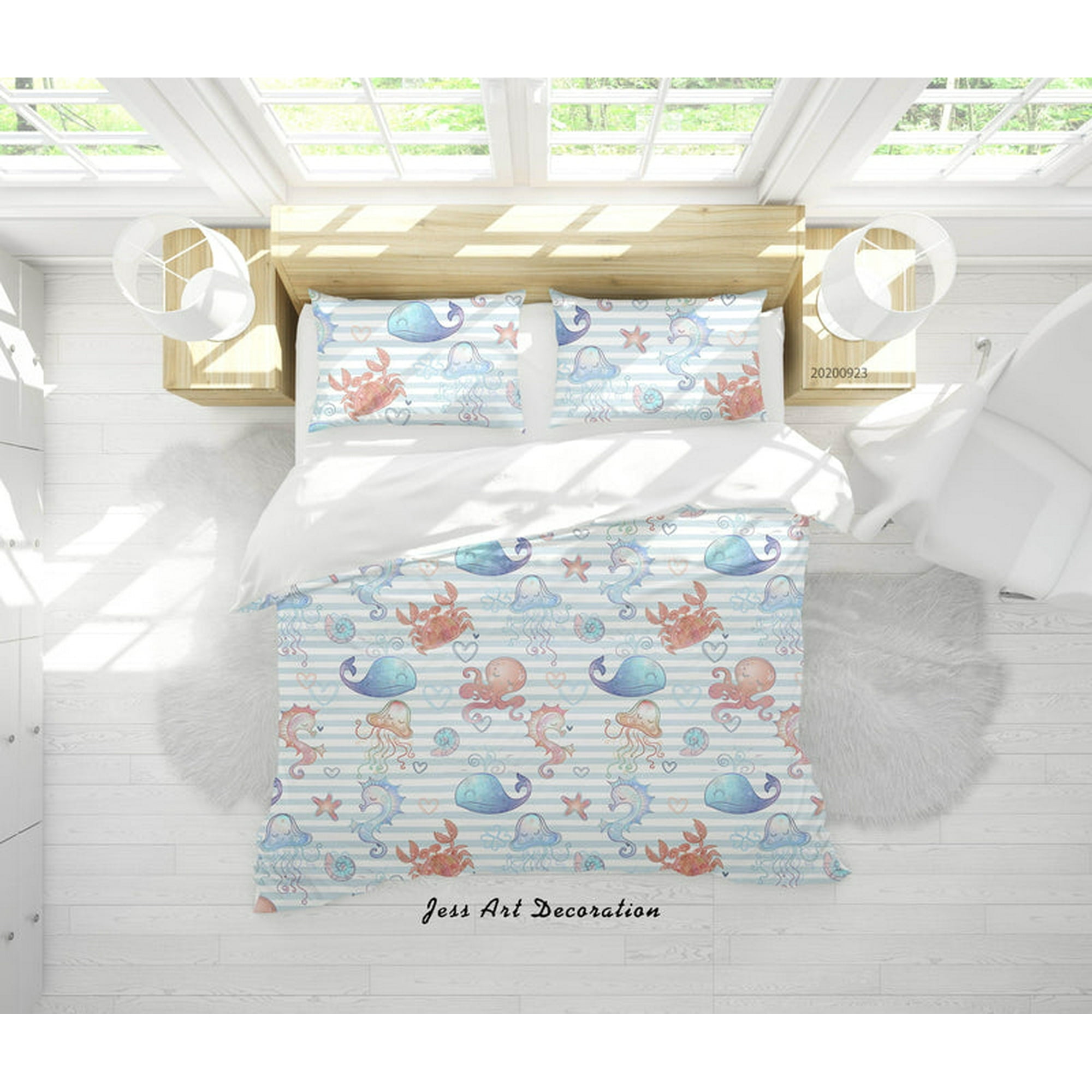 Milsleep - 3d Cute Sea Animals Whale Funda Nórdica Juego De Cama Funda Nórdica Fundas De Almohada