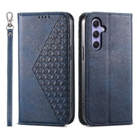 Funda Flip Foxdock Para Samsung Galaxy A55 , Estilo Billetera Con Diseño Rombo, Correa De Mano Y Soporte, Uso Diario