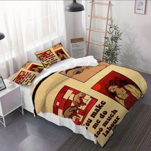 3pcs Labor Theme Duvet Cover Set - Duvet Cover + Pillowcases All-Season Bedroom Decor