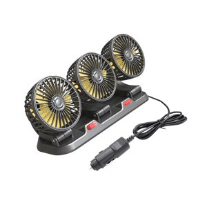 Bothyi - Ventilador De Refrigeración Para Coche, Cabezal Triple Para Camión, Suv, Ventilador De Circulación De Aire Eólico De Dos Velocidades, 12V, 12W