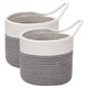 thumbnail image 3 of 2Pcs Canasta De Almacenamiento Tejida Pequeña Cestas De Pared Redondas Contenedores De Almacenamiento Gris, 3 of 5