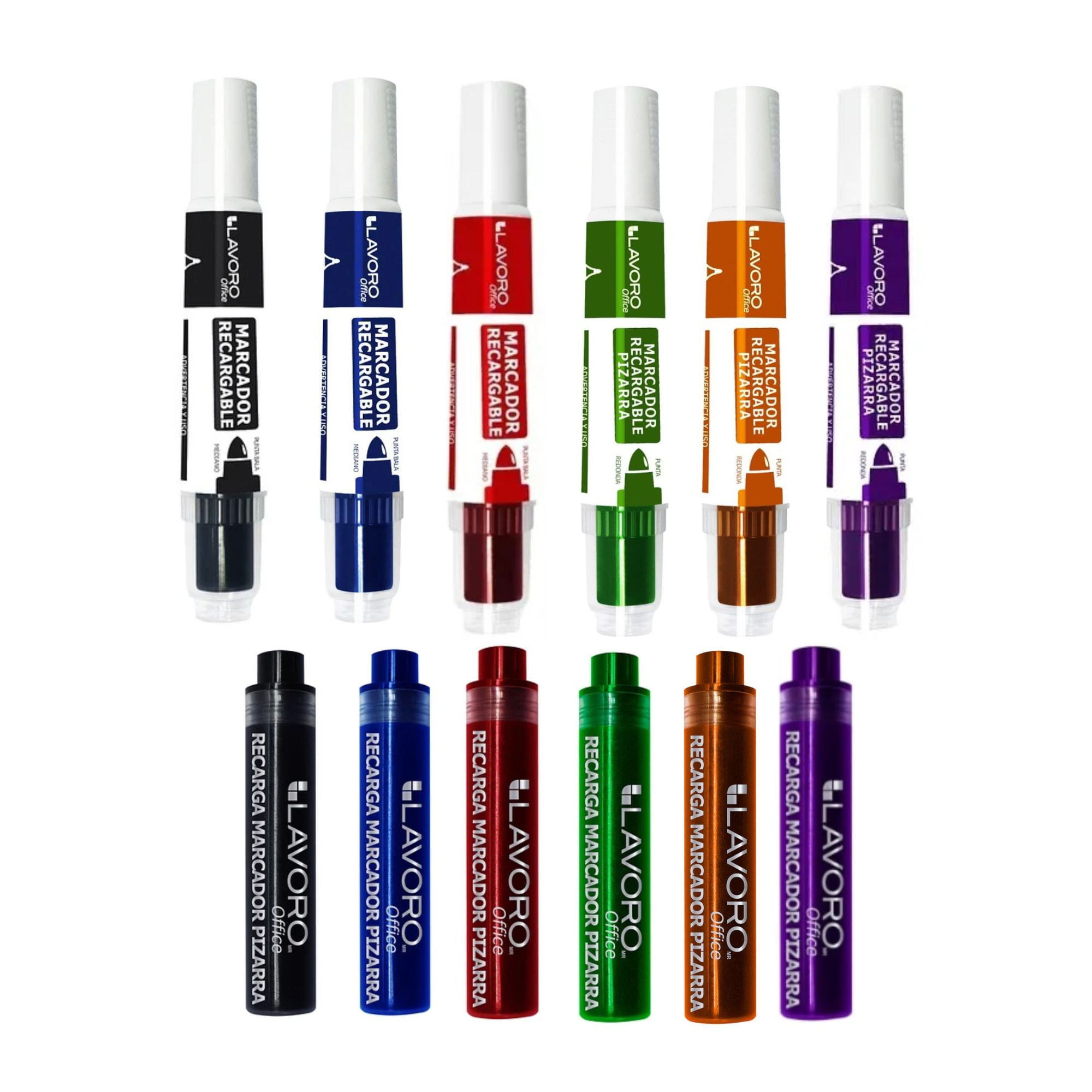 Set Plumones, Marcadores Recargables + Recargas. Lavoro