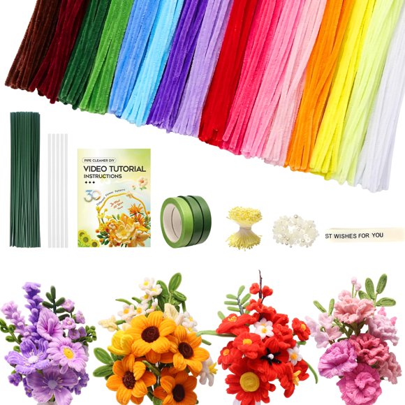 Kit de Limpiapipas Stowcove 660 piezas 16 colores DIY floral