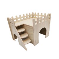 Magideal - Casa De Madera Para Hámster, Villa , Juguete Para Hacer Ejercicio, Fácil De Montar, Juguetes De Exploración, Jaula Para Cobertizo, Patio De , 20Cmx15Cmx15Cm