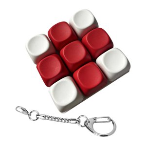Magideal - Llavero Con Teclado, Juguete Sensorial Para Fiestas, Cumpleaños, Teclados De , Teclado Con Clicker Para Oficina, Bolso, Trabajo, Mujeres, Hombres, Blanco Rojo