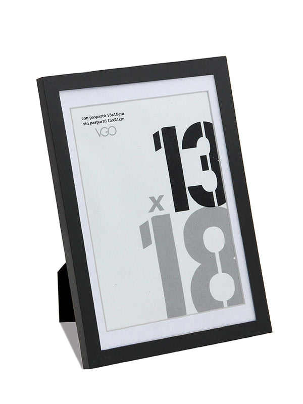Vgo - Marco Plast. Con Paspartu 10X15 / Sin Paspartu 13X18 Negro