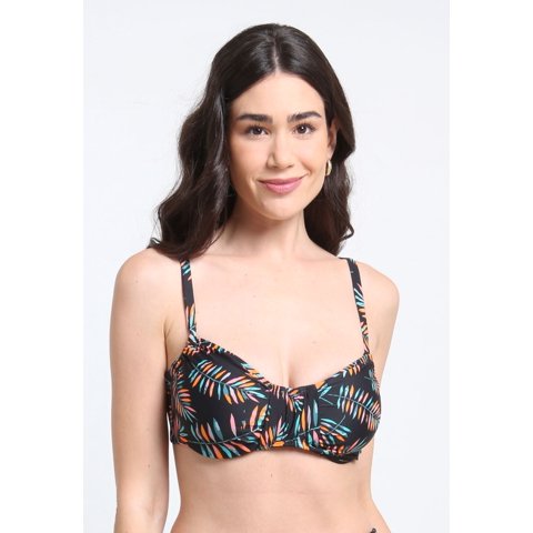 Samia - Bikini Sostén Arruchado Copa C Estampado Verde 46