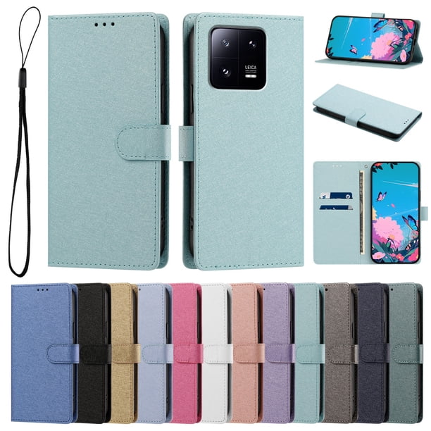 Cartera para Xiaomi 13 Pro con Soporte y Correa, Verde Menta