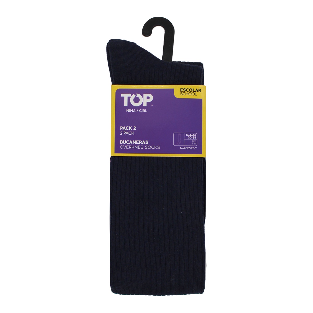 Top - Calcetines Bucaneras Niña Algodón Pack 2 Escolar C1