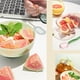 thumbnail image 4 of Cuencos de vidrio para ensalada o pasta - Cuenco de vidrio de colores con cuchara - Frutero transparente - Apto para lavavajillas, 4 of 5