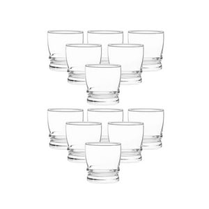 Set 12 Vasos Madeira Rocks Bajos 304Ml Menaje Cocina Cristar
