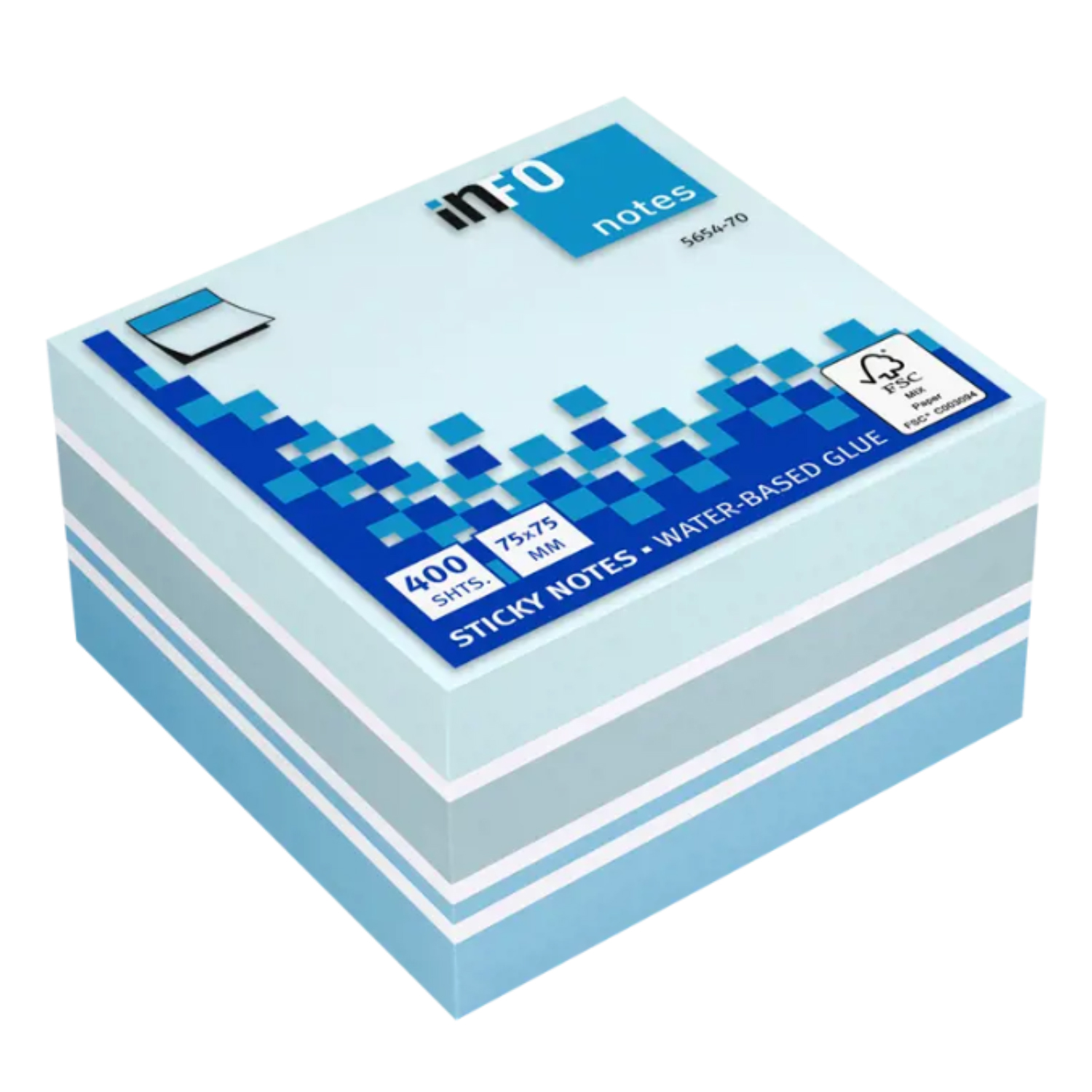 Infonotes - Pack 400 Notas Adhesivas Celeste 75X75Mm Info Notes - Ps