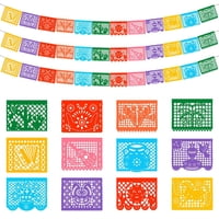 Pancartas Mexicanas Dunchaty, Papel Picado, 3 Paquetes De 20 M, 12 Patrones