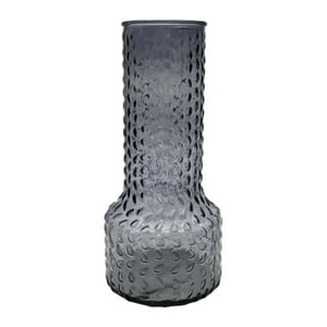 Fliperex - Florero Decorativo De Vidrio Con Diseño Base Ancha Gris 30 Gris