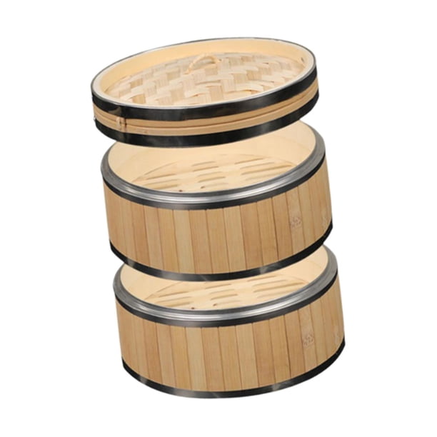 Cesta De Bambú Para Cocinar Al Vapor, Ideal Para Cocinar Panecillos, Arroz Y Pescado En Casa, De Doble Capa.