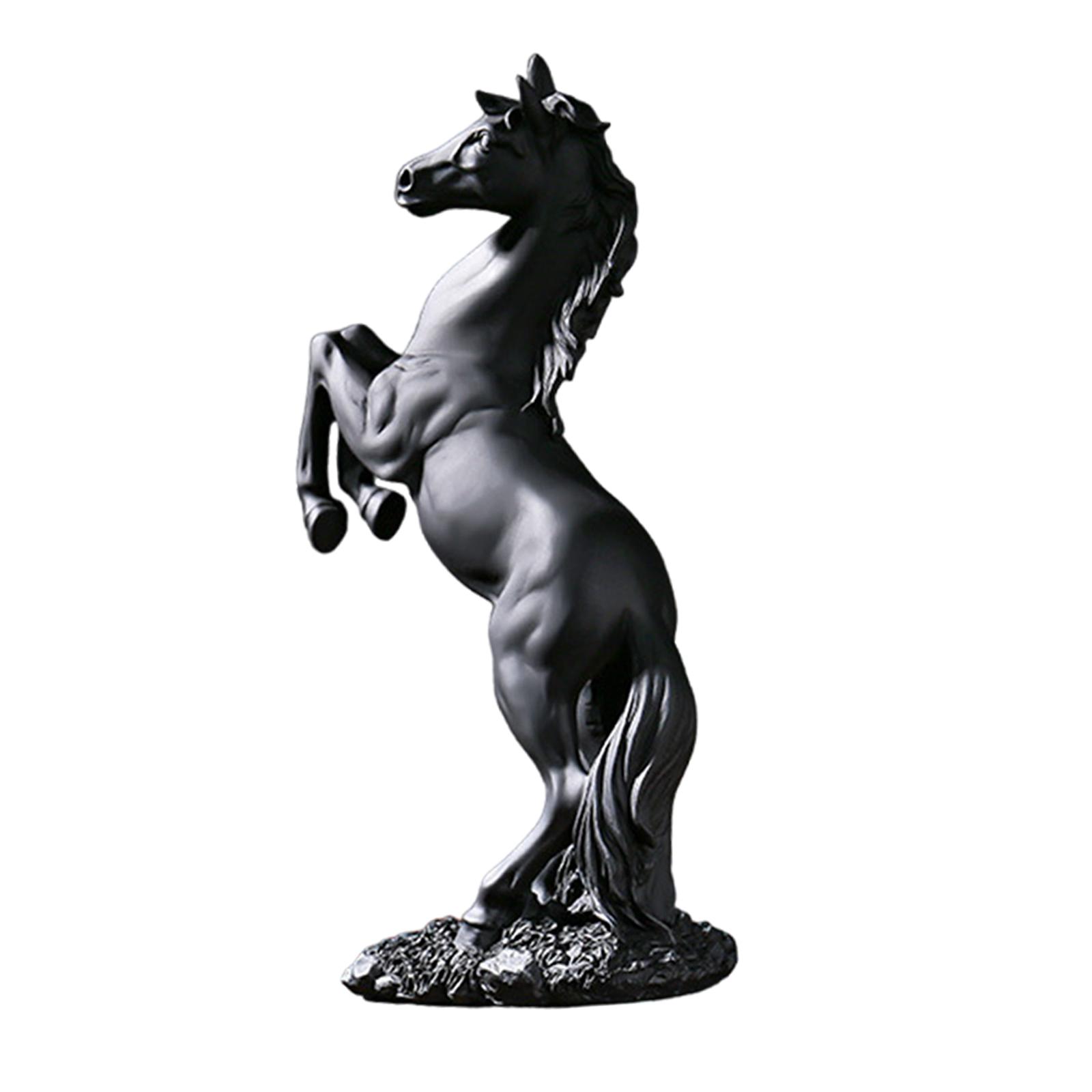 Magideal - Estatua De Caballo De Resina, Escultura De Caballo, Decoración Creativa, Figura De Caballo, Estatua Coleccionable De Animales Para Estudio, Oficina, G Negro