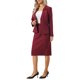 thumbnail image 4 of INSPIRE CHIC Conjunto de Traje de Falda para Mujer 2 Piezas Conjunto de Blazers de Trabajo de Negocios y Faldas Lápiz con Broche Pin XL Vino Rojo, 4 of 5