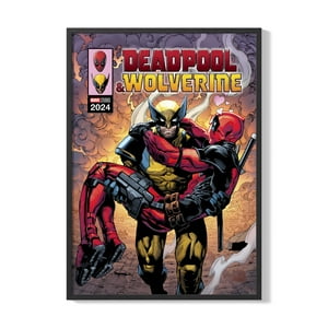 Creango - Cuadro Poster Enmarcado Deadpool Y Wolverine Decorativo