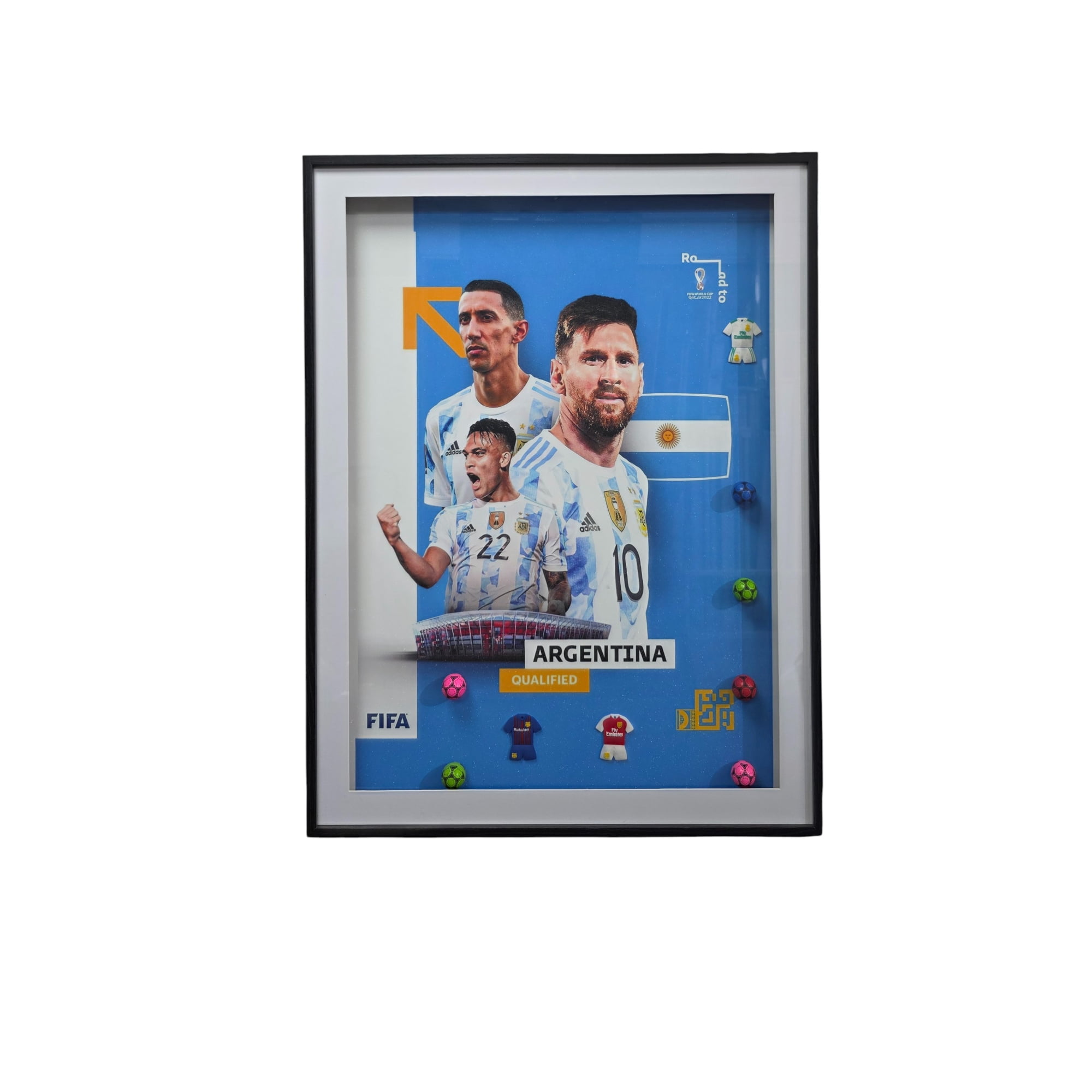Genérico - Cuadro 3d Argentina Y Jugadores Iconicos