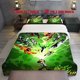 thumbnail image 1 of 3pcs Anime Inspired Bedding Set Vibrant Green & Black Character Design Includes 1 Duvet Cover & 2 Pillowcases (Shell Insert Not Included), 1 of 5