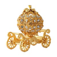 Magideal - Adorno De Carruaje De Calabaza, Joyero Con Bisagras Esmaltado, Accesorio Fotográfico Artesanal Pintado A Mano, Soporte De Joyería Para La Entrada Del Oro