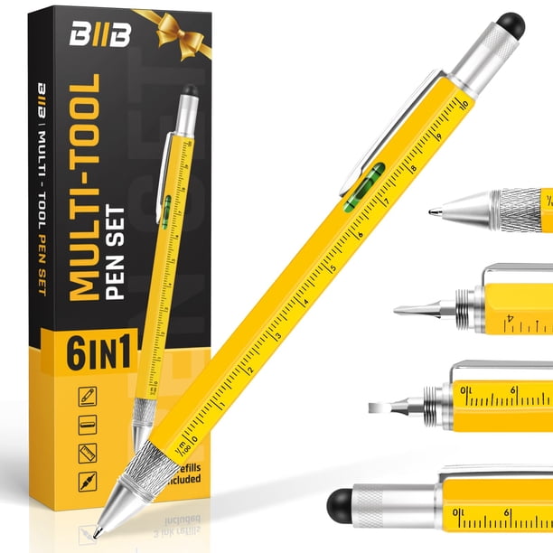Bolígrafo multiherramienta BIIB Gifts para hombre con lápiz capacitivo, destornillador y regla