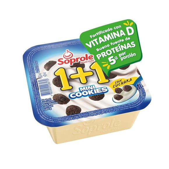 Yoghurt con Cereal 1+1 Mini Cookies, 140 g