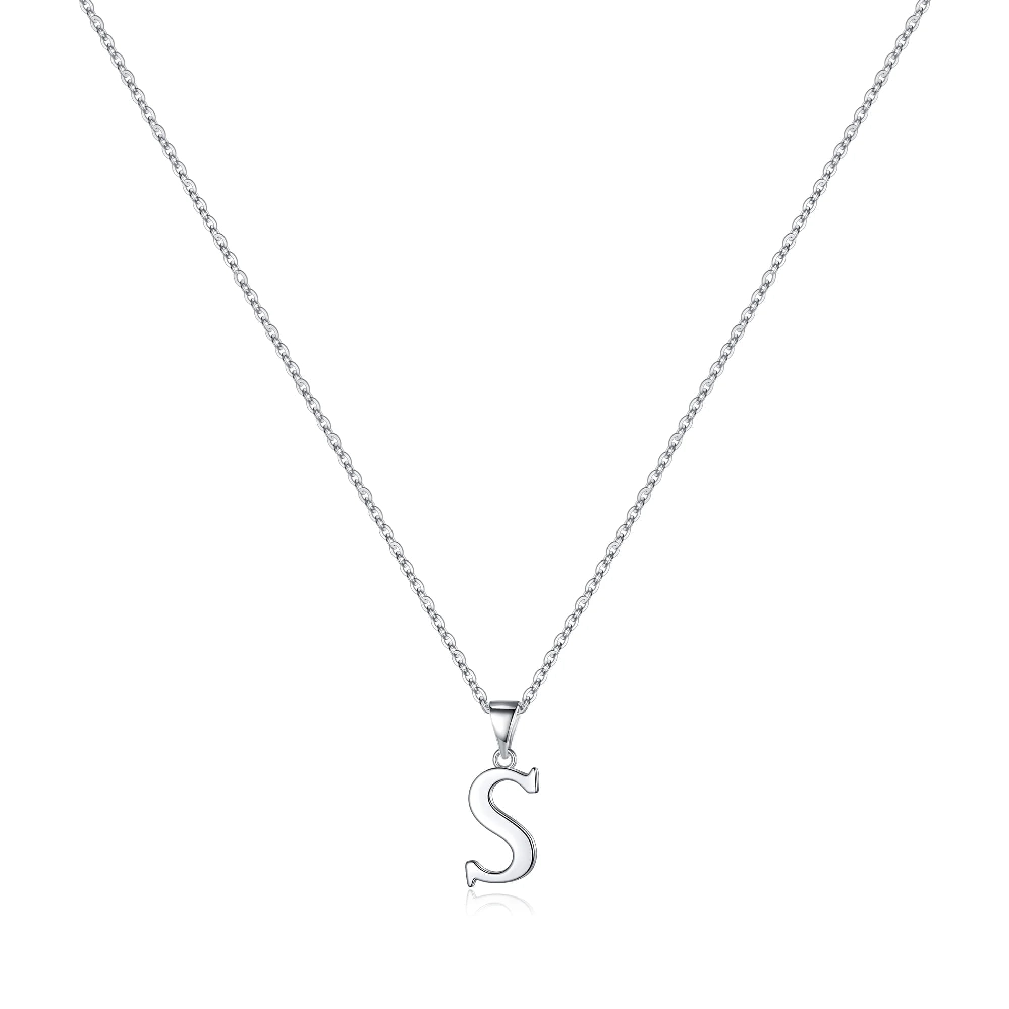 Collar Heshpaws S925 Sterling Silver Inicial A-z Con Caja De Regalo