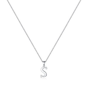 Collar Heshpaws S925 Sterling Silver Inicial A-Z Con Caja De Regalo