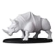 thumbnail image 3 of Escultura De Rinoceronte Modelo Animal Adorno De Escritorio De Oficina Decoración Navide?a Blanco, 3 of 5