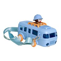 Magideal - Botella De Agua Con Forma De Autobús De Dibujos Animados, Recipiente Pequeño Para Beber, Botella De Agua Para Coche Con Correa, Taza De Agua Con Pajit Azul