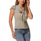 thumbnail image 4 of INSPIRE CHIC Blusa de Mujer para Regreso a Clases con Lunares, Cuello con Lazo, Mangas con Volantes, Top para el Trabajo, Talla S, Caqui Claro, 4 of 6